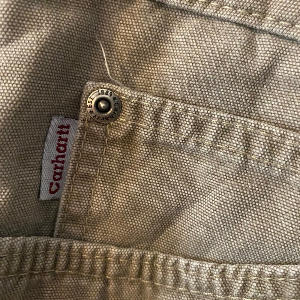 Carhartt Workwear Pants Tan Canvas Straight Leg‎ Utility Women's Size 12x28 - Picture 4 of 8